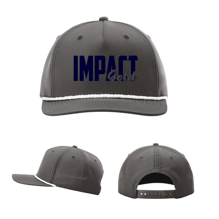 DARK GREY HAT / WHITE ROPE BLOCK CAP - 2 Logo Colors