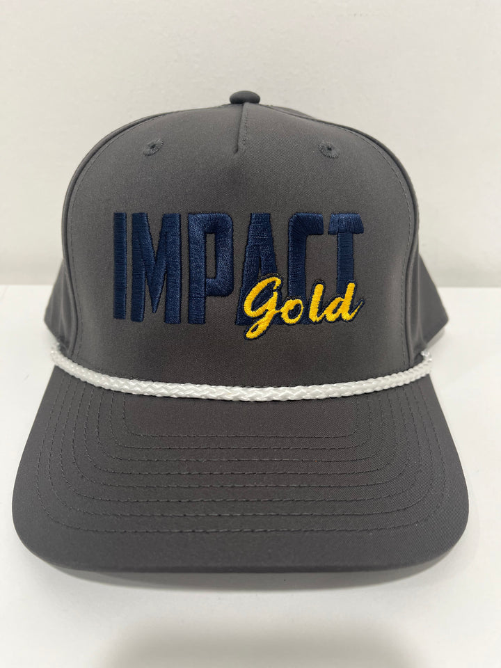 DARK GREY HAT / WHITE ROPE BLOCK CAP - 2 Logo Colors